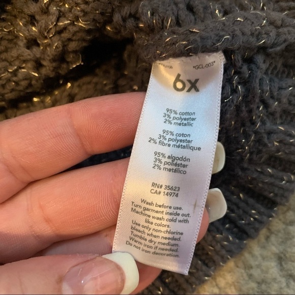 CARTER’S Brown Knit Button Down Cardigan with sparkle thread 6x - Picture 5 of 6